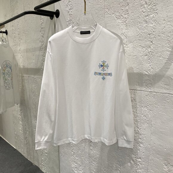 Chrome Hearts Rhinestone-Appliquéd White Long-Sleeved Shirt - Picture 8 of 8